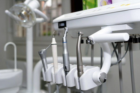 Dental office with dental tools